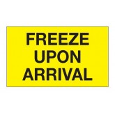 3" x 5" Fluorescent Yellow "Freeze Upon Arrival" Labels