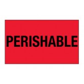 3" x 5" Fluorescent Red "Perishable" Labels