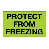 3" x 5" Fluorescent Green "Protect From Freezing" Labels