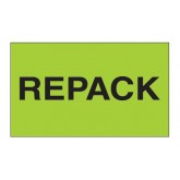 3" x 5" Fluorescent Green "Repack" Labels