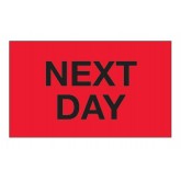3" x 5" Fluorescent Red "Next Day" Labels