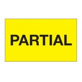 3" x 5" Fluorescent Yellow "Partial" Labels
