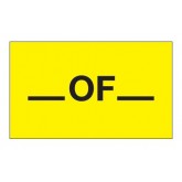 3" x 5" Fluorescent Yellow "__ Of __" Labels