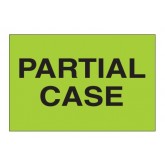 2" x 3" Fluorescent Green "Partial Case" Labels