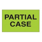 3" x 5" Fluorescent Green "Partial Case" Labels