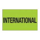 3" x 5" Fluorescent Green "International" Labels