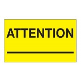 3" x 5" Fluorescent Yellow "Attention ___" Labels
