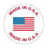 1" Circle Red White Blue "Made in U.S.A." Labels