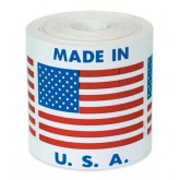 2" x 2" Red White Blue "Made in U.S.A." Labels