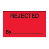 3" x 5" Fluorescent Red "Rejected By" Labels