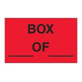 1.25" x 2" Fluorescent Red "Box ___ Of ___" Labels