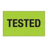 3" x 5" Fluorescent Green "Tested" Labels