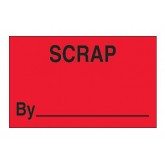 1.25" x 2" Fluorescent Red "Scrap By" Labels