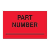 1.25" x 2" Fluorescent Red "Part Number" Labels