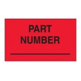 3" x 5" Fluorescent Red "Part Number" Labels
