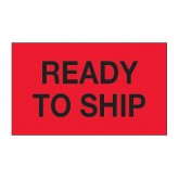 3" x 5" Fluorescent Red "Ready To Ship" Labels