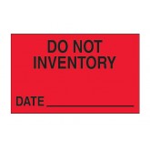 1.25" x 2" Fluorescent Red "Do Not Inventory - Date" Labels