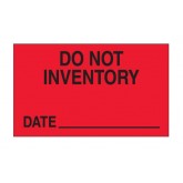 3" x 5" Fluorescent Red "Do Not Inventory - Date" Labels
