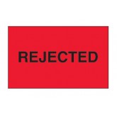 1.25" x 2" Fluorescent Red "Rejected" Labels