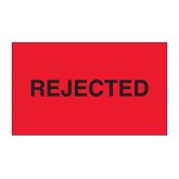 3" x 5" Fluorescent Red "Rejected" Labels