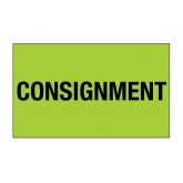 3" x 5" Fluorescent Green "Consignment" Labels