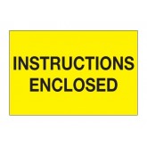 2" x 3" Fluorescent Yellow "Instructions Enclosed" Labels