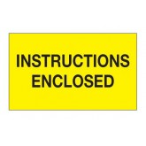 3" x 5" Fluorescent Yellow "Instructions Enclosed" Labels