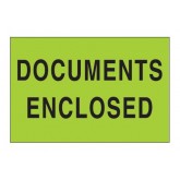 2" x 3" Fluorescent Green "Documents Enclosed" Labels