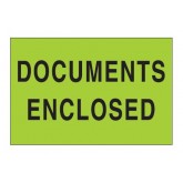 2" x 3" Fluorescent Green "Documents Enclosed" Labels