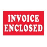 3" x 5" Red with White "Invoice Enclosed" Labels