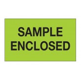 3" x 5" Fluorescent Green "Sample Enclosed" Labels