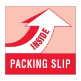 4" x 4" Red & White "Packing Slip Inside" Labels