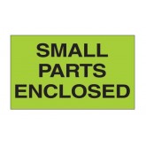 3" x 5" Fluorescent Green "Small Parts Enclosed" Labels