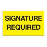 3" x 5" Fluorescent Yellow "Signature Required" Labels