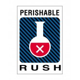 4" x 6" Blue Black Red "Perishable Rush" Labels