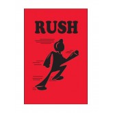 2" x 3" Fluorescent Red "Rush" Labels