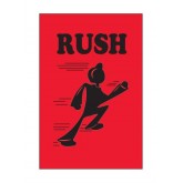 4" x 6" Fluorescent Red "Rush" Labels