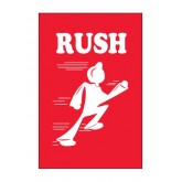 4" x 6" Red with White "Rush" Labels