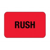 1.25" x 2" Fluorescent Red "Rush" Labels