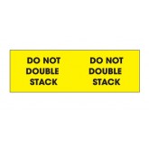 3" x 10" Fluorescent Yellow "Do Not Double Stack" Labels