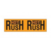 3" x 10" Fluorescent Orange "Hot Rush" Labels