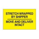 3" x 5" Yellow "Stretch Wrapped By Shipper" Labels