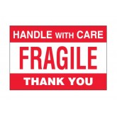 4" x 6" Red & White"Fragile - Handle With Care" Labels