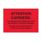 4" x 6" Fluorescent Red "Must Remain Palletized" Labels