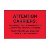 4" x 6" Fluorescent Red "Must Remain Palletized" Labels