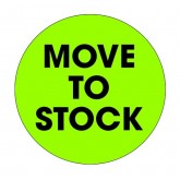2" Circle Fluorescent Green "Move To Stock" Fluorescent Green Labels