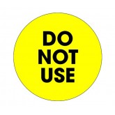 2" Circle Fluorescent Yellow "Do Not Use" Labels