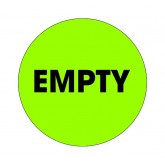 2" Circle Fluorescent Green "Empty" Labels