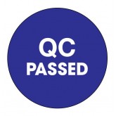 1" Circle Blue "QC Passed" Blue Labels