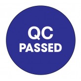2" Circle Blue "QC Passed" Labels
